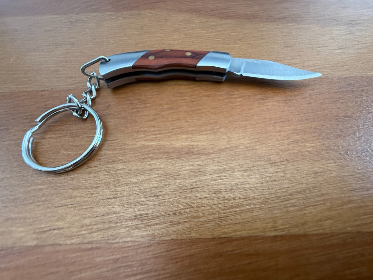 Keychain Mini Navaja 1.3" Stainless Steel Blade Slipjoint Wood Scales From Spain