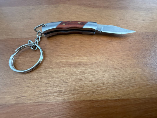 Keychain Mini Navaja 1.3" Stainless Steel Blade Slipjoint Wood Scales From Spain
