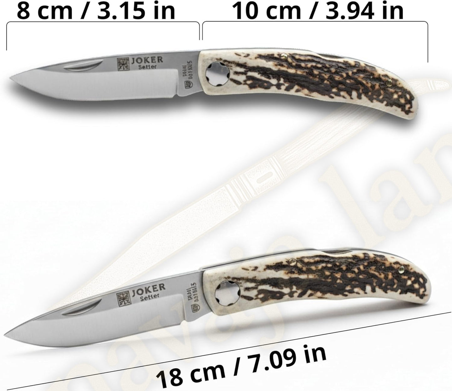 3.15” Joker Setter Bushcraft Folding Knife (Stag Horn Handle) Handmade Spain