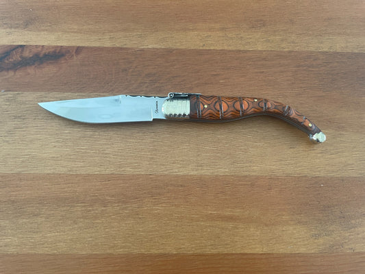 3.66" Luxury Navaja Pocket Knife Red Stamina / Alpaca Beautiful Handle Design