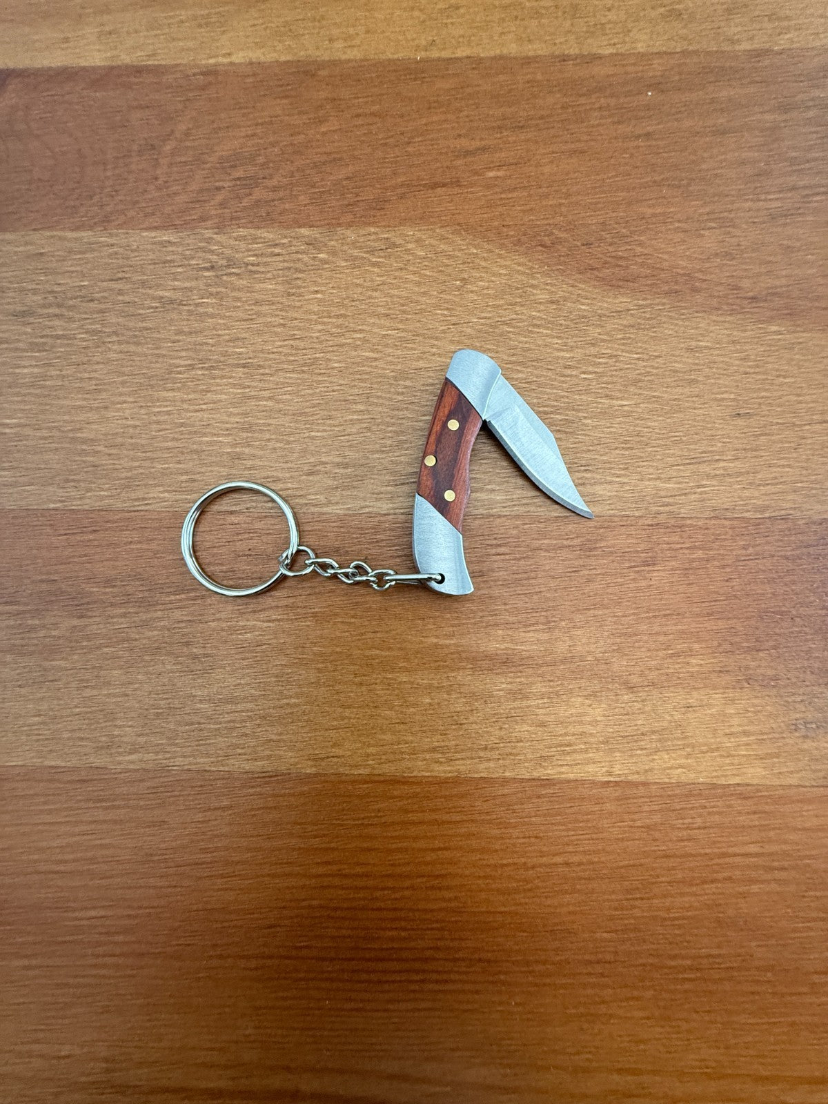 Keychain Mini Navaja 1.3" Stainless Steel Blade Slipjoint Wood Scales From Spain