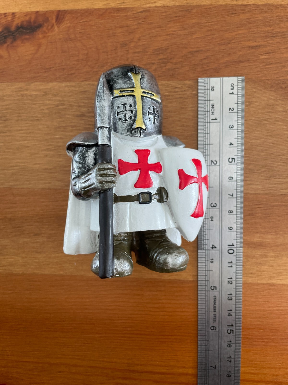 Decorative / Collectible Small Resin Figurine Templar Knight with Spear