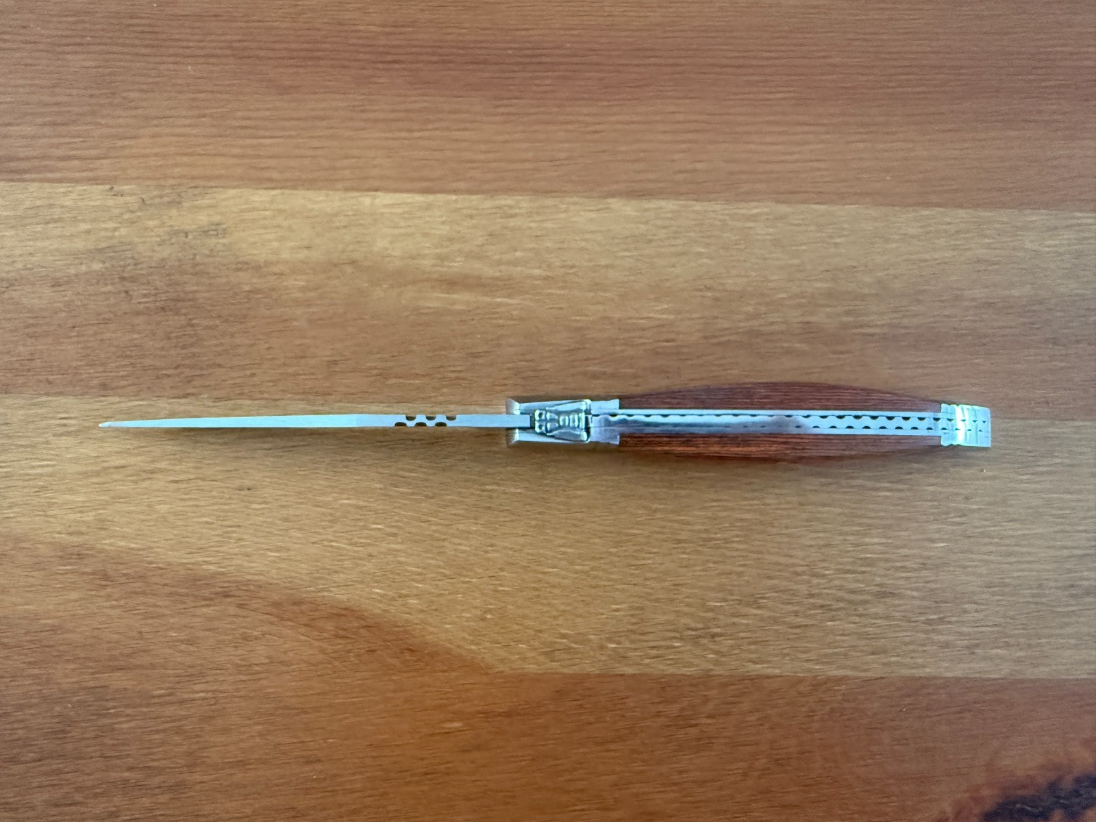 3.9” Stainless Steel Blade Navaja Laguiole Inox Folding Pocket Knife Wood Scales