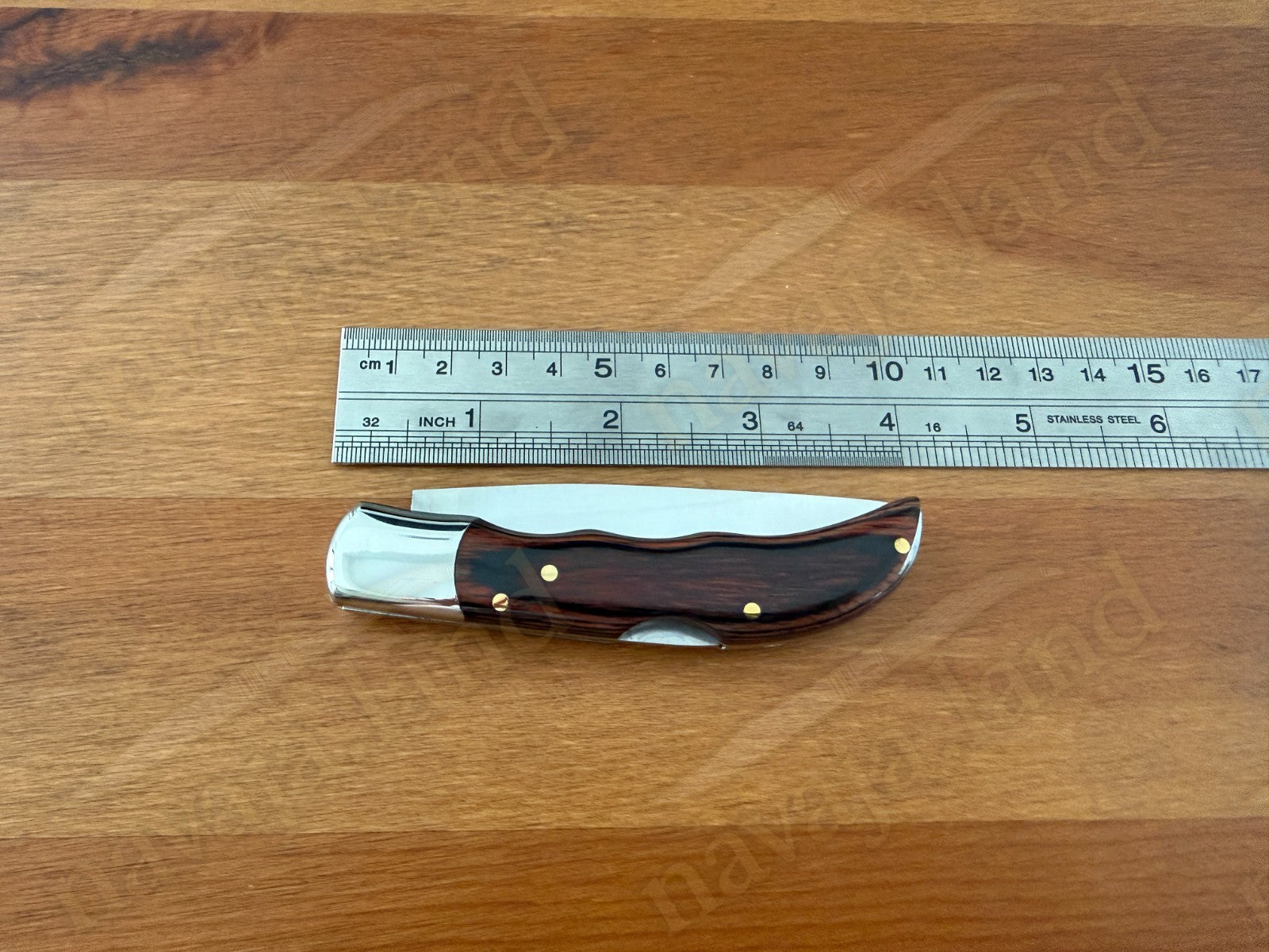 3.15” Joker Pointer Camping Folding Knife (Red Wood Handle) Handmade in Spain