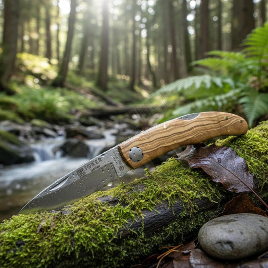 3.15” Joker Setter Bushcraft Folding Knife (Olive Wood Handle) Handmade Spain