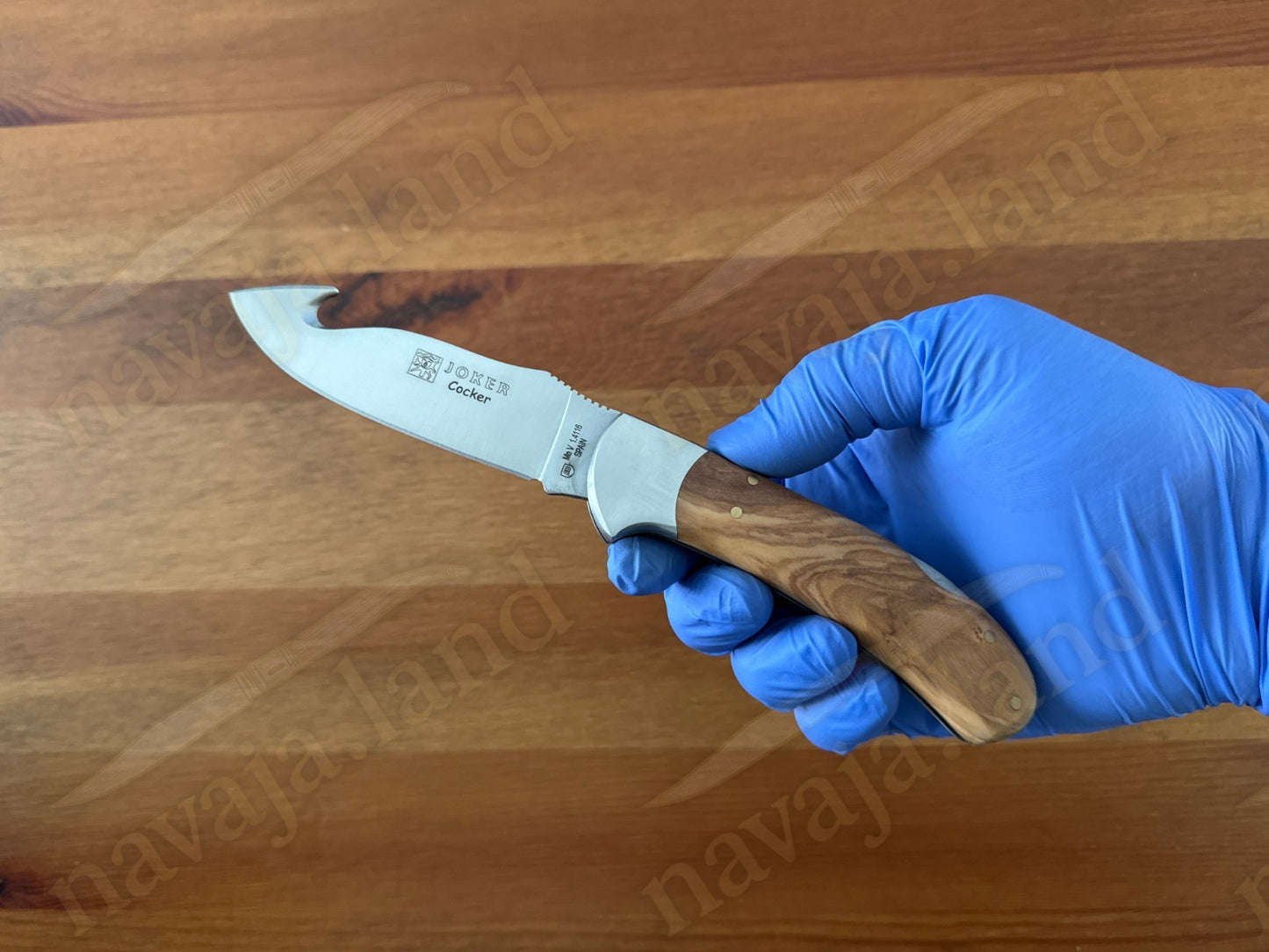 Joker Cocker Hunting Skinning Folding Knife 3.54” MOVA Blade Olive Wood Handle