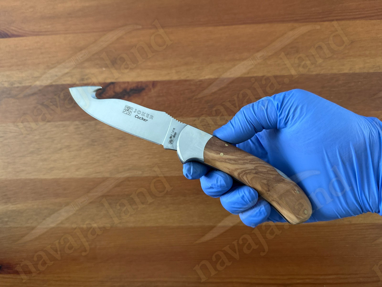 Joker Cocker Hunting Skinning Folding Knife 3.54” MOVA Blade Olive Wood Handle