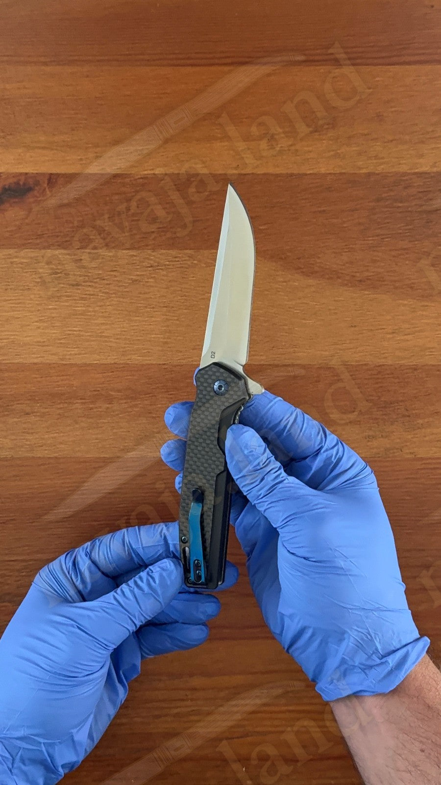 Folding Knife Carbon Fiber & G10 Handle - D2 Steel - 3.3" Blade Presentation Box