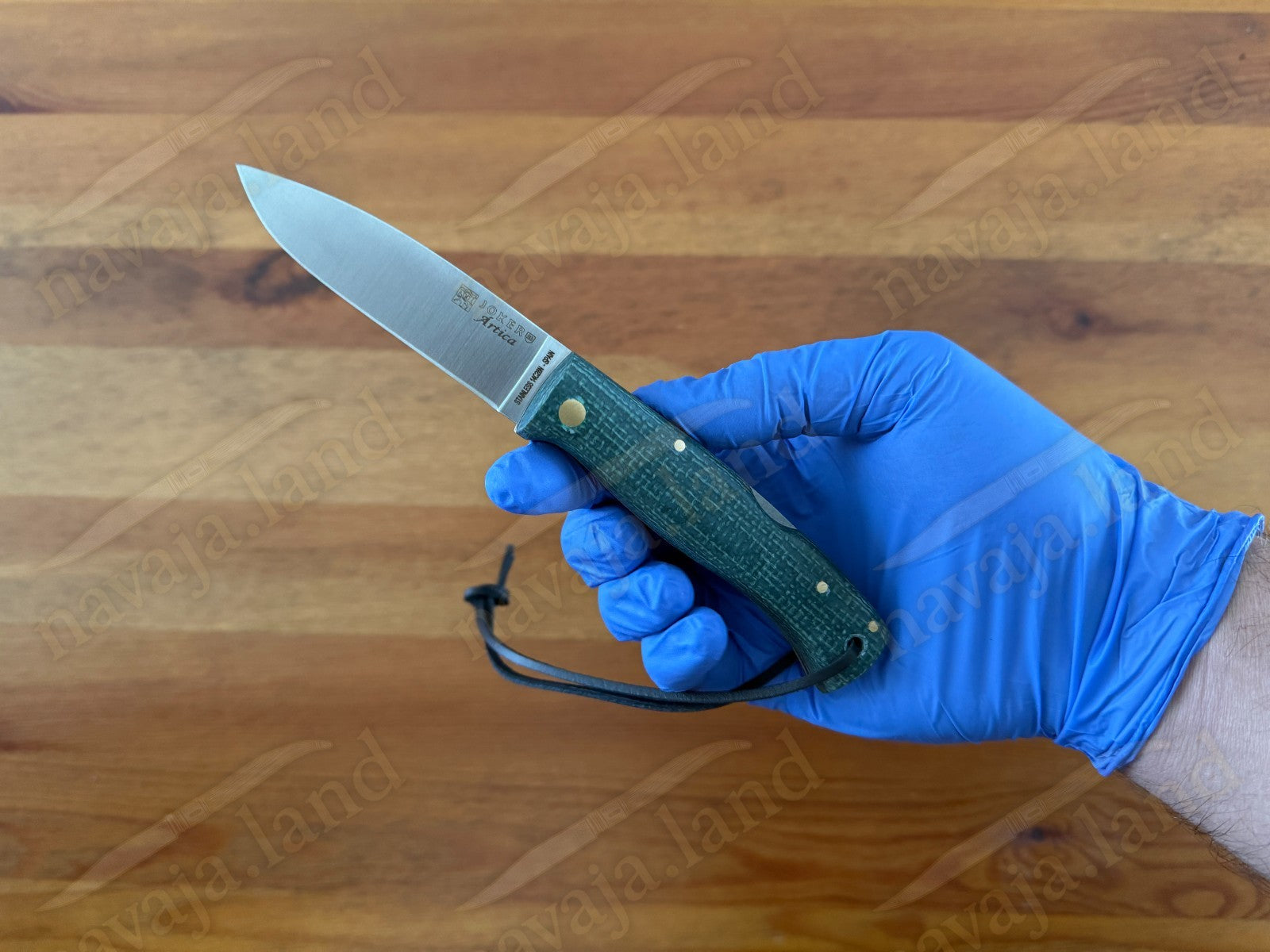 3.2” Joker Artica Bushcraft Folding Knife (Green Jute Micarta Handle) From Spain