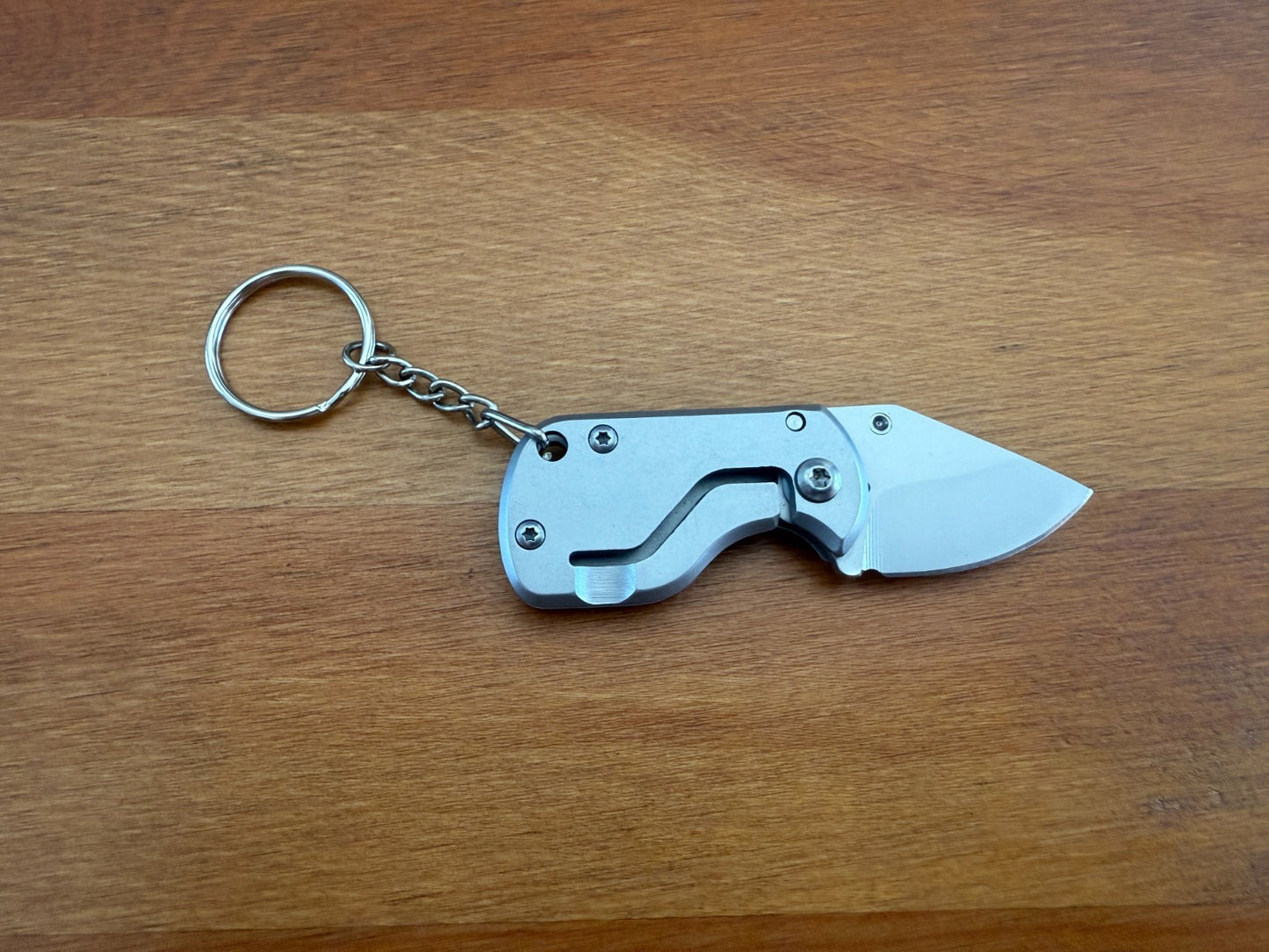 1.2" Stainless Steel Blade Keychain Mini Folding Knife Liner Lock Silver - Spain