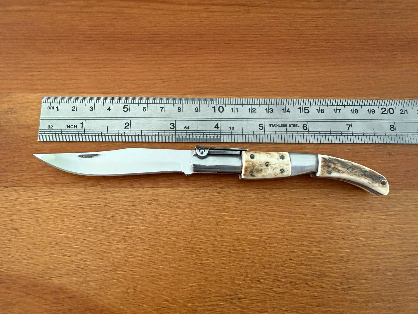 3.34" Arabian Folding Pocket Knife Deer Antler Scales w/ Ratchet Made in Spain