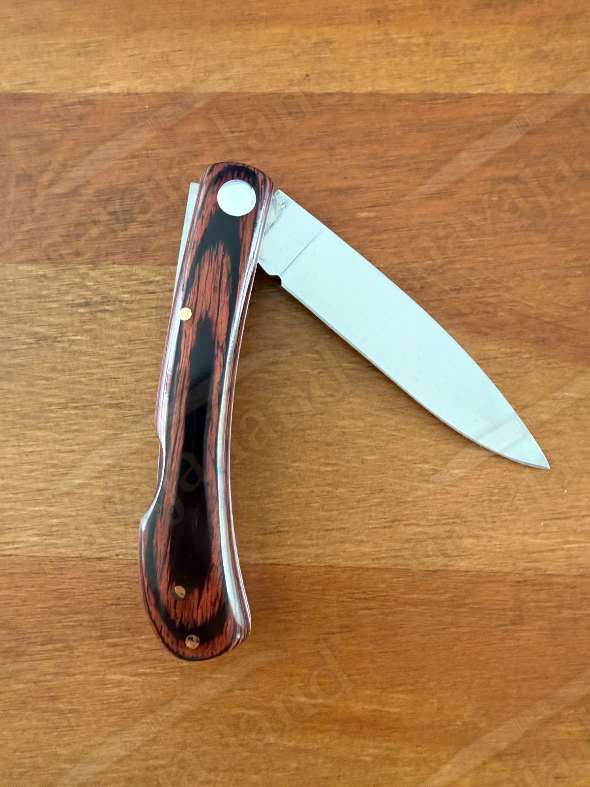 3.15” Joker Bretón Camping Folding Knife (Red Wood Handle) Handmade in Spain