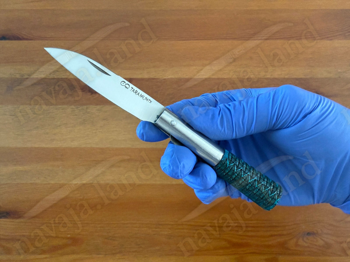 2.75" CQ Taramundi Pocket Knife Green Ash Wood Handle Liner Lock Made in Spain