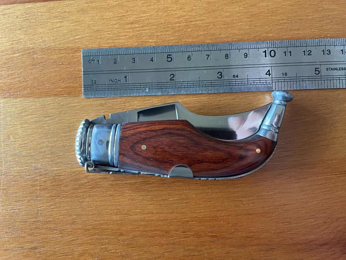 3” Steel Blade Spanish Navaja Lengua Vaca Pocket Knife Wood Handle From Spain