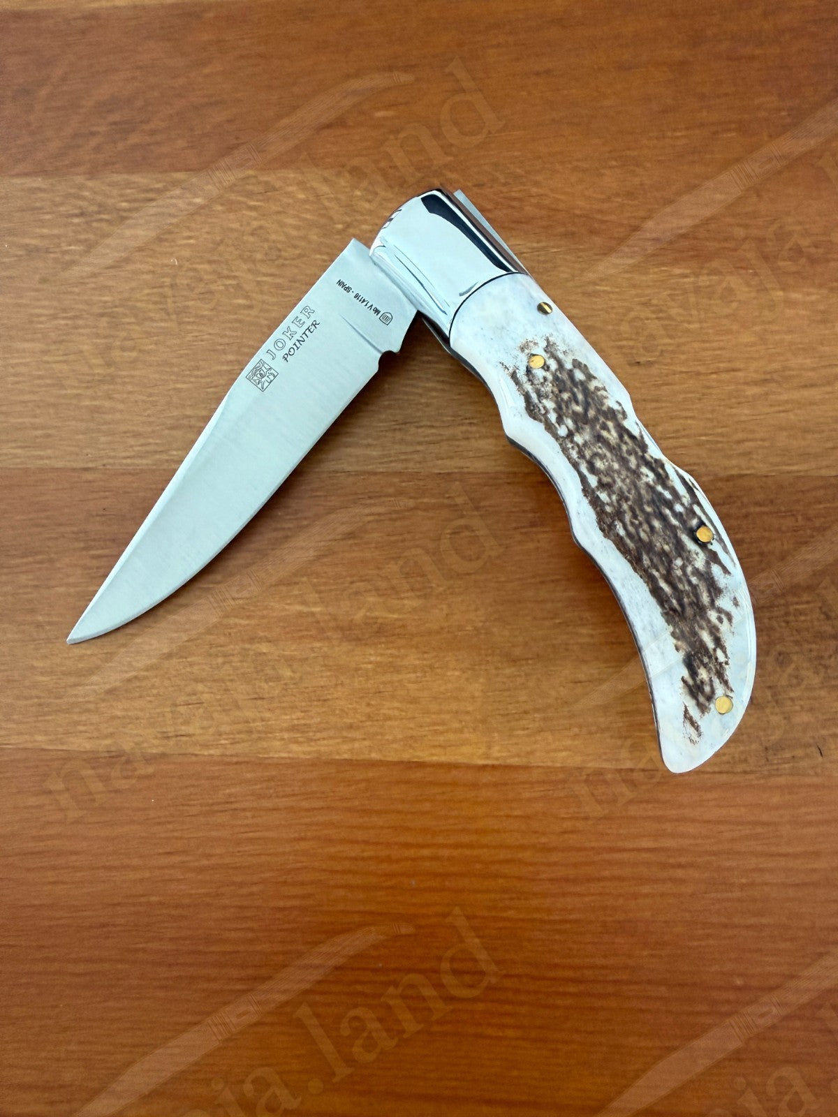 3.54” Joker Pointer Camping Folding Knife (Deer Antler Handle) Handmade in Spain