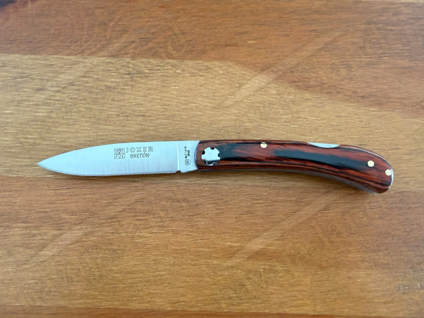 2.95” Joker Bretón Camping Folding Knife (Red Wood Handle) Handmade in Spain