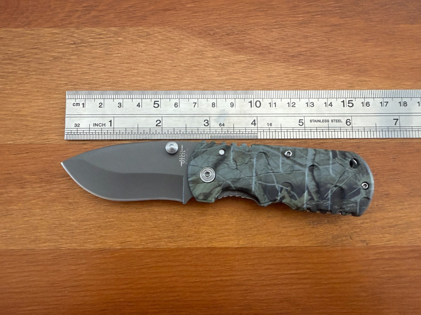 2.5" Stainless Blade Pocket Knife Aluminum Camo Handle Liner Lock From Spain