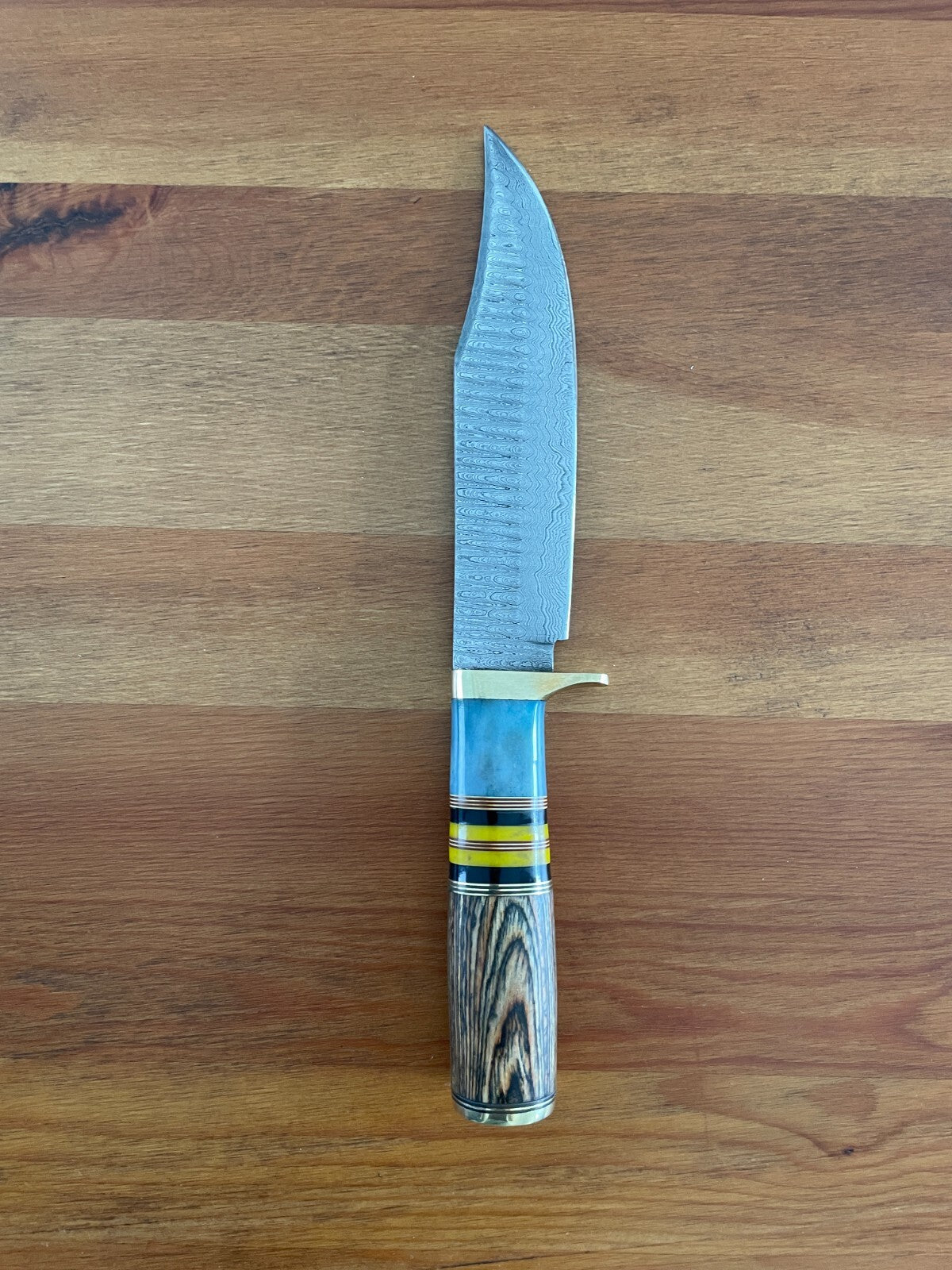 6.6 in. Handmade Damascus Steel Hunting Knife Leather Sheath Included