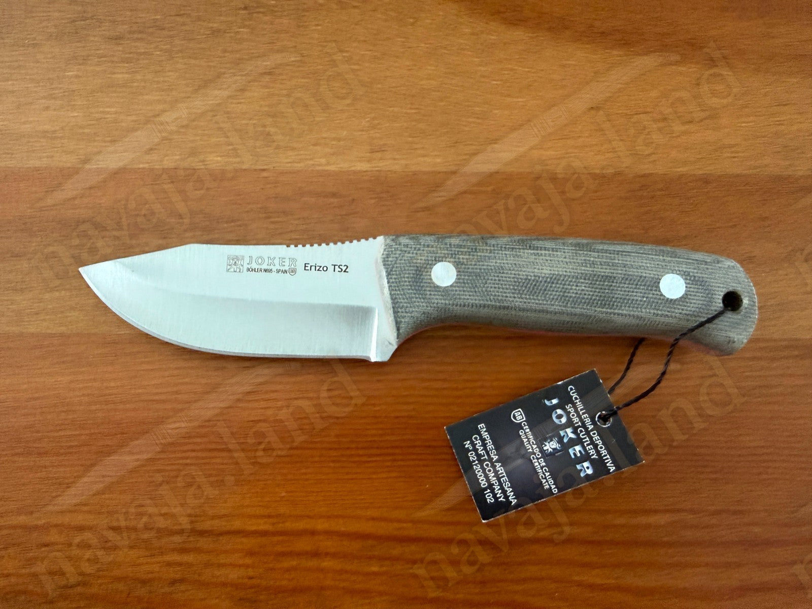 Joker Erizo TS2 Survival Knife 3.7” N695 Steel Blade Kydex Sheath & Fire Starter