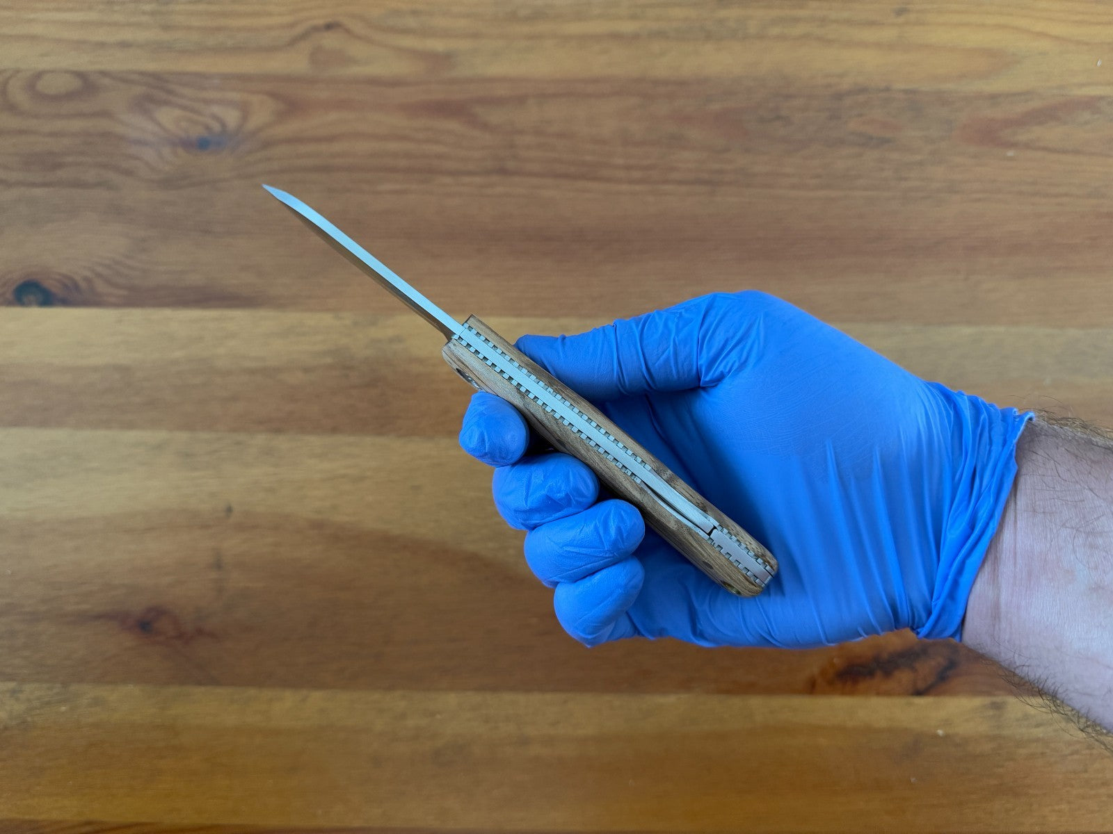 Sporting Folding Knife 7.8 cm 3 in Blade Zebrawood Handle Back Lock Lanyard Hole