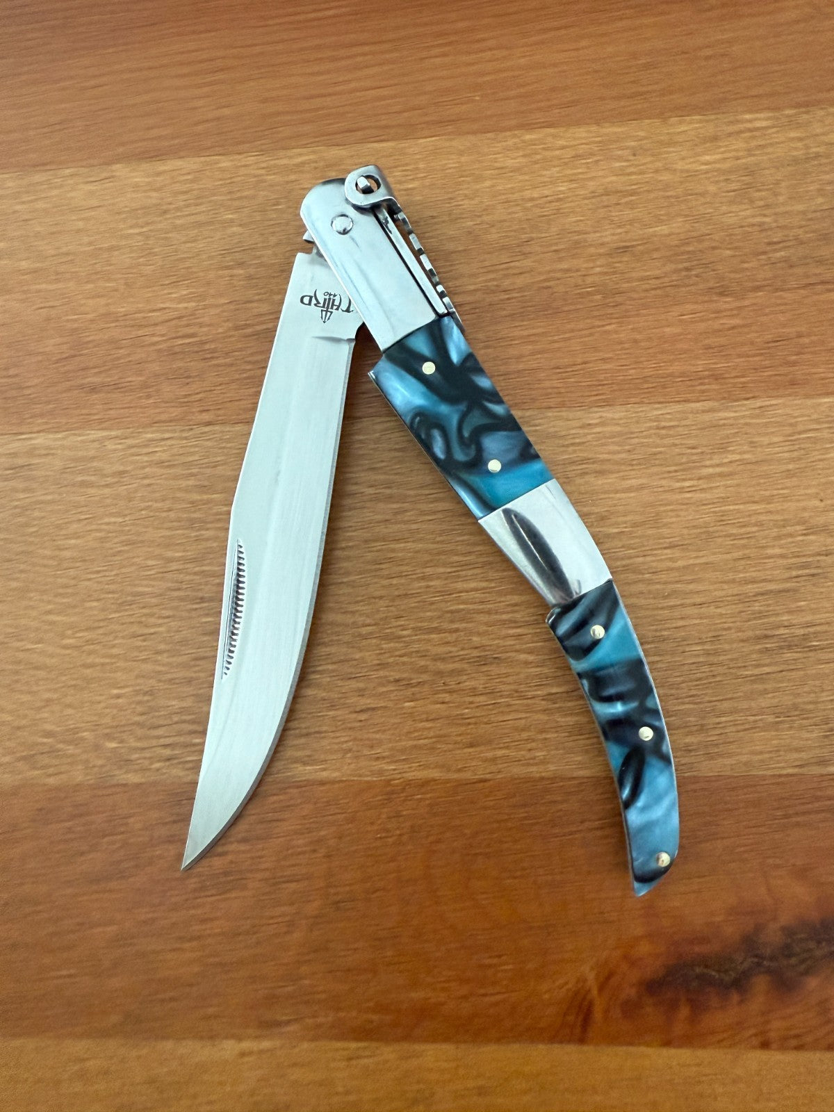 4.3" Arabian Style Navaja with Ratchet Pocket Knife Acrylic Scales From Spain