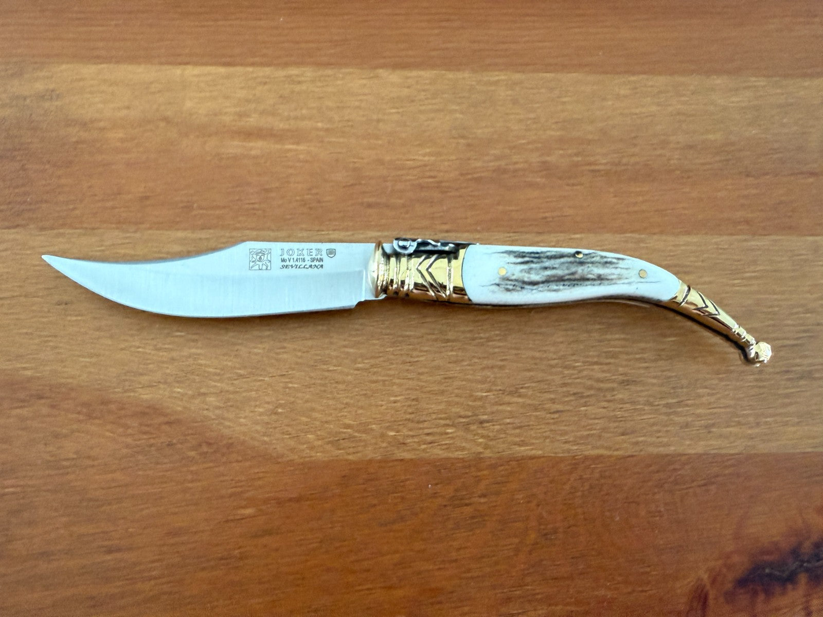 3.5” Albacete Navaja Joker Sevillana Knife Stag Horn Handle High Quality - Spain