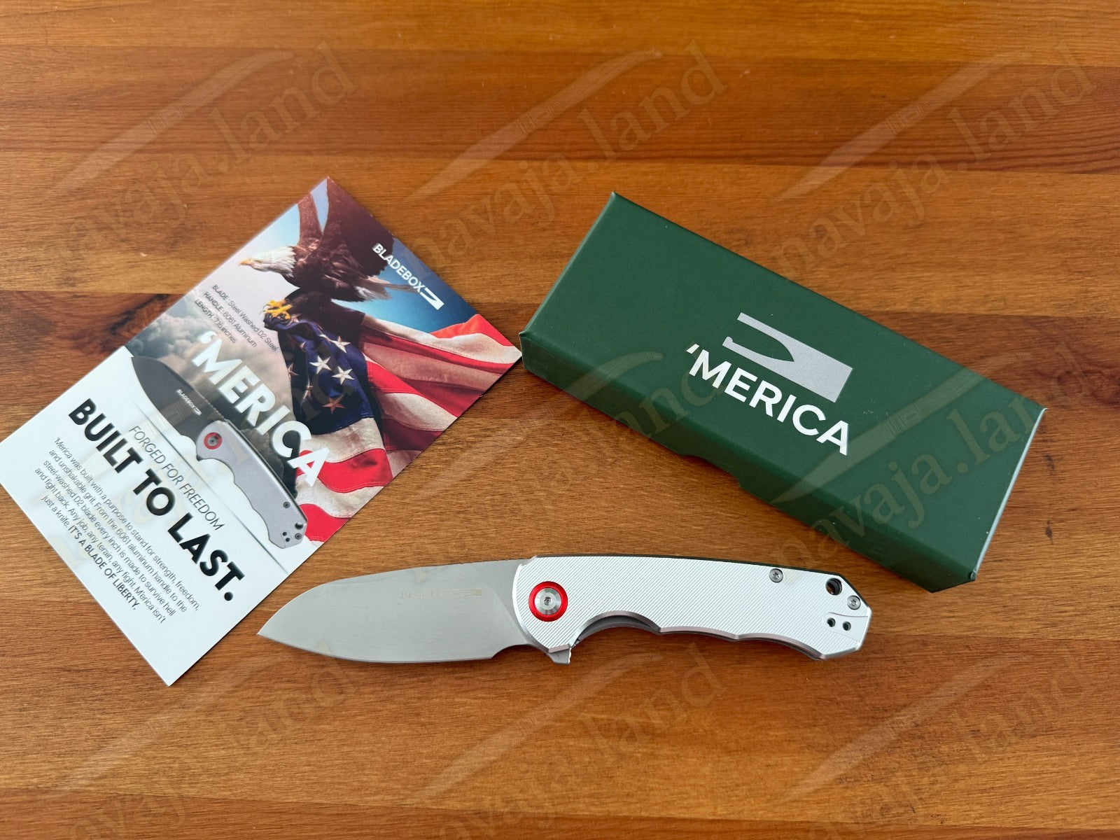 'Merica Folding Pocket Knife 3” D2 Steel Blade 6061 Aluminum Handle