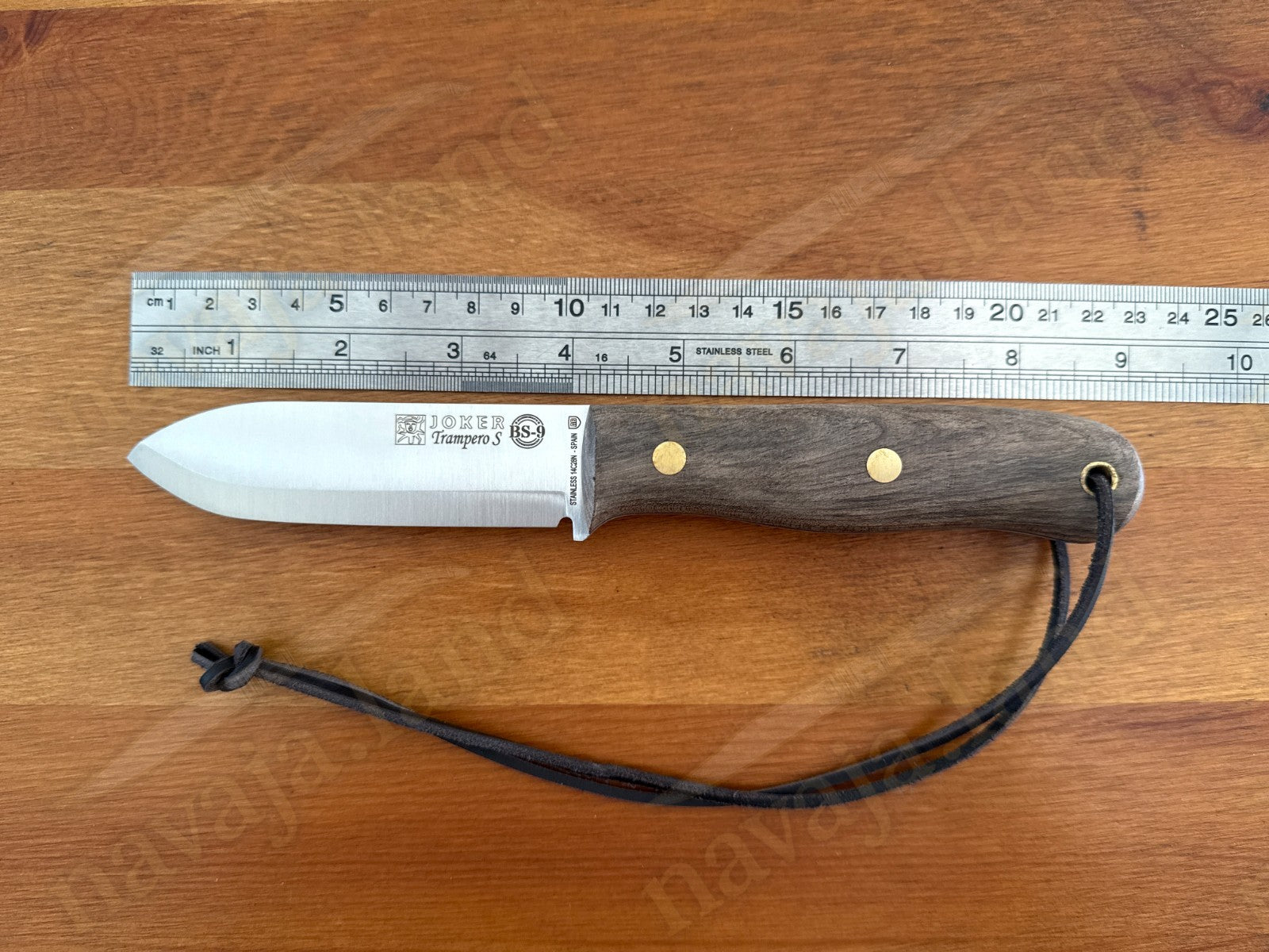 Joker BS9 Trampero Hunting Knife 3.94" Blade 14C28N Walnut Handle + Sheath Spain