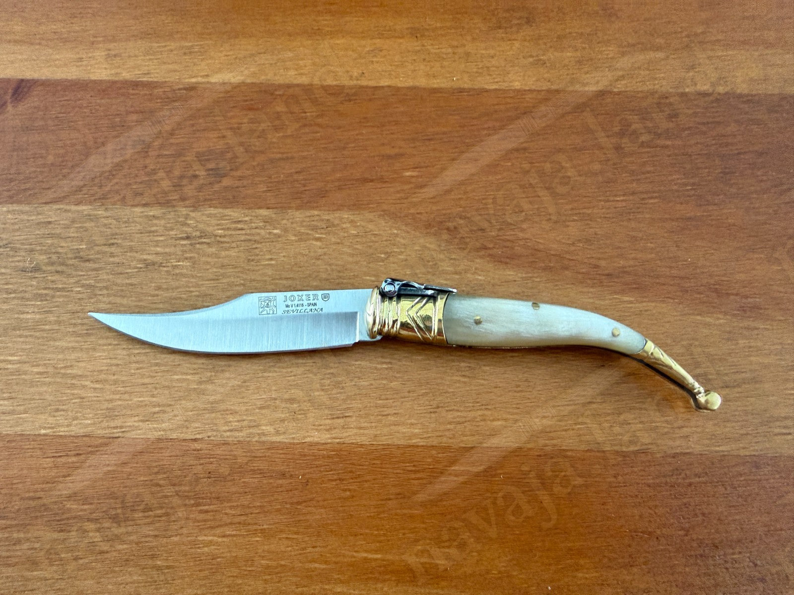 3” Navaja Joker Sevillana Knife Bull Horn Handle High Quality Handmade in Spain