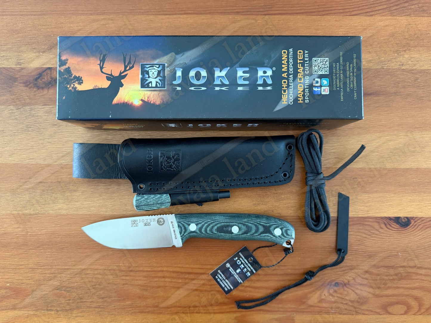 Joker Ursus Survival Knife Böhler N695 Green Micarta + Firesteel + Paracord