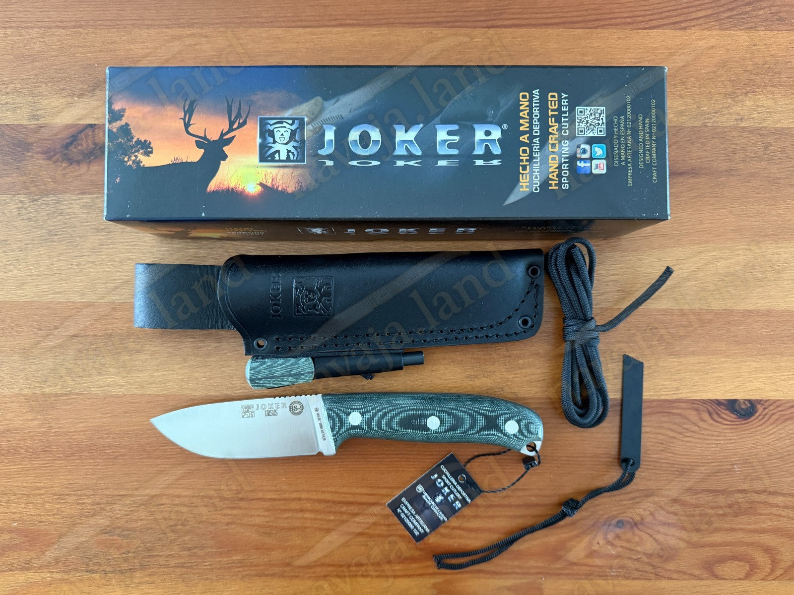 Joker Ursus Survival Knife Böhler N695 Green Micarta + Firesteel + Paracord