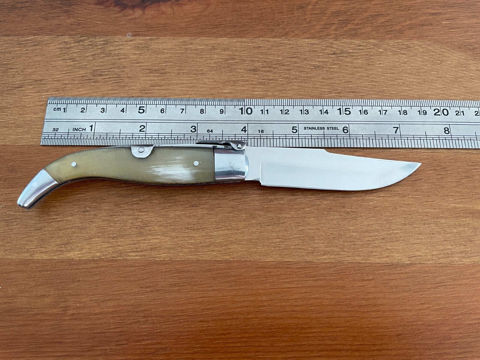 3.3” Spanish Navaja Teja Pocket Knife Bull Horn Handcrafted - USA Seller