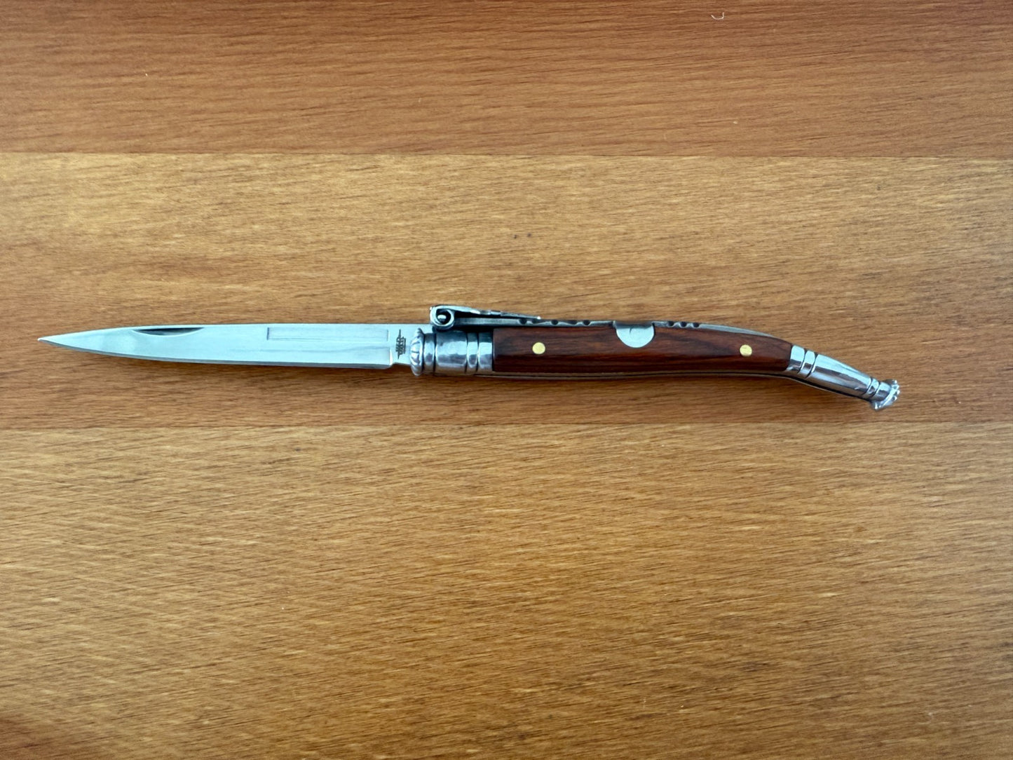 2.7 in. Estilete Spanish Navaja Pocket Knife Pakkawood Handle Billet Lock Spain