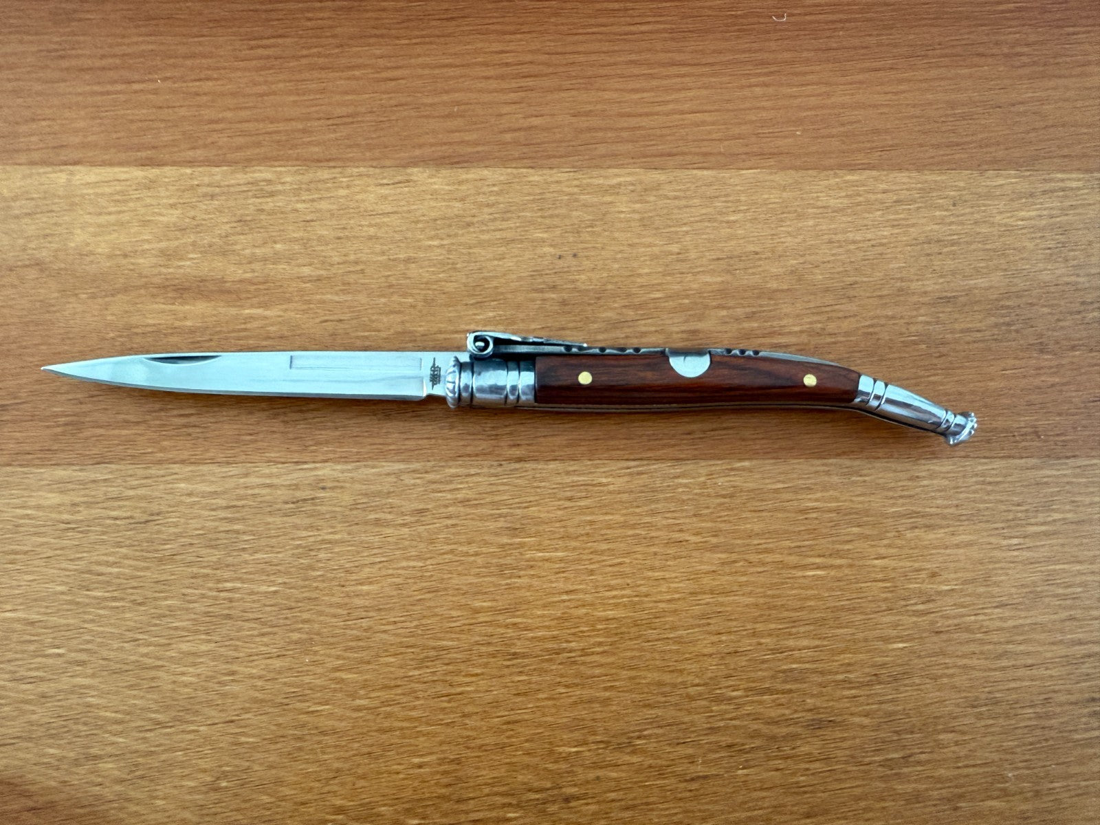 2.7 in. Estilete Spanish Navaja Pocket Knife Pakkawood Handle Billet Lock Spain