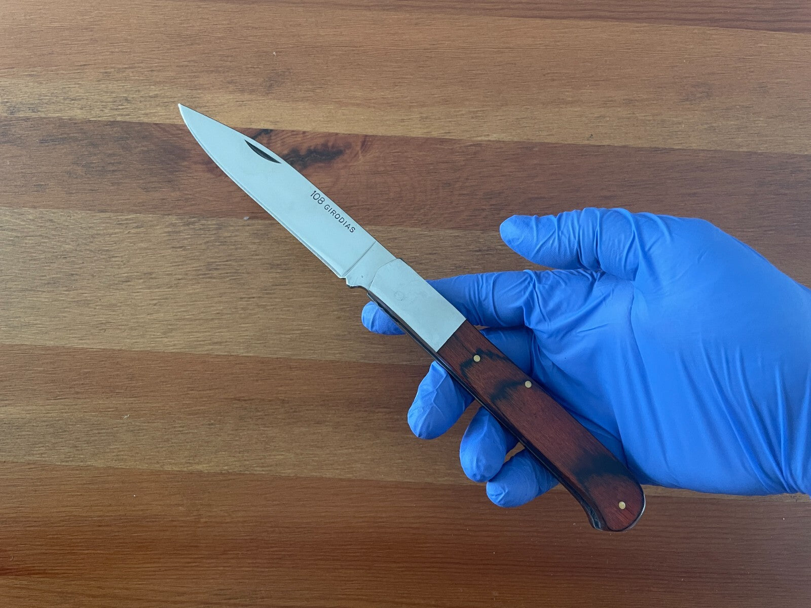 4.2" Cabritera Pocket Knife Spanish Navaja Red Stamina Wood Handle 108 Girodias