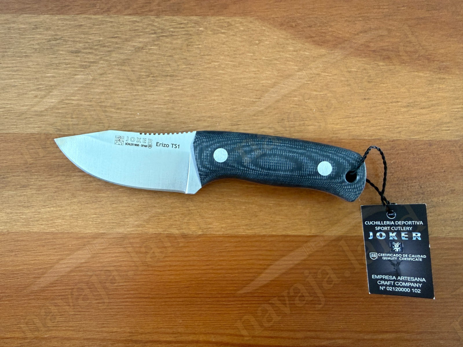 Joker Erizo TS1 Survival Knife – 2.95” Böhler N695 Blade | Black Micarta Handle