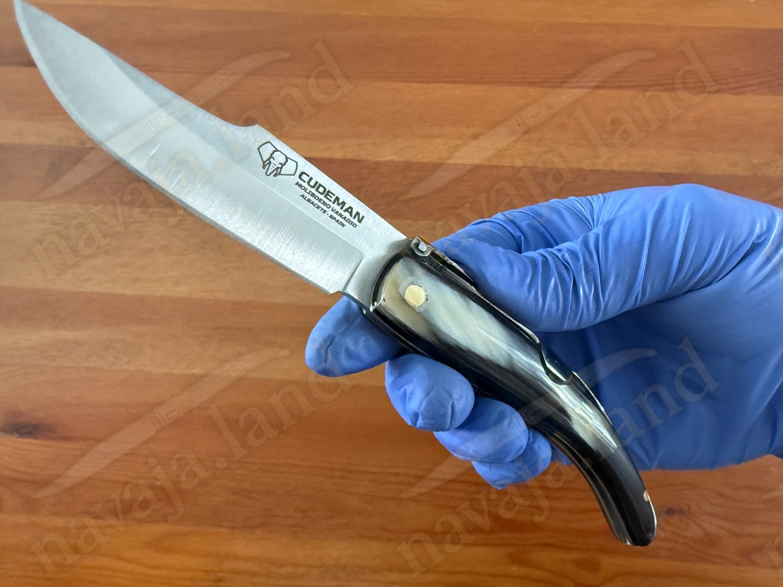 Cudeman Albaceteña 380-A Folding Knife – Bull Horn Handle | Molybdenum Vanadium