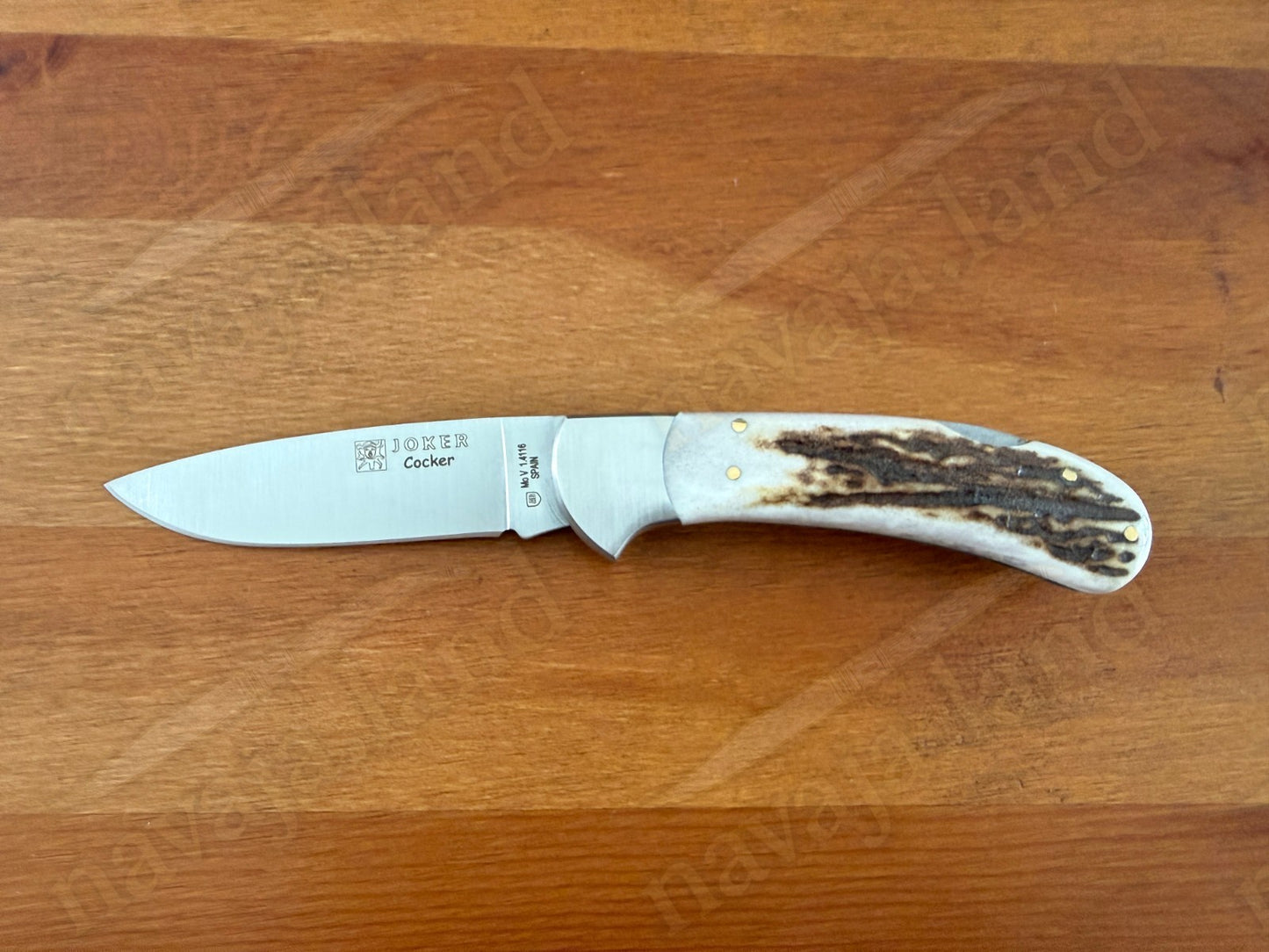 Joker Cocker Hunting Folding Knife 3.5” MOVA Blade Deer Antler Handle From Spain
