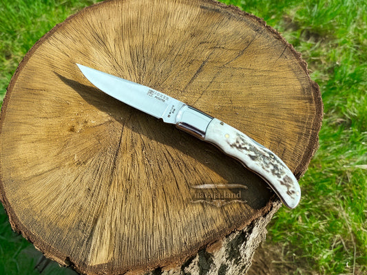 3” Joker Pointer Camping Folding Knife (Deer Antler Handle) Handmade in Spain