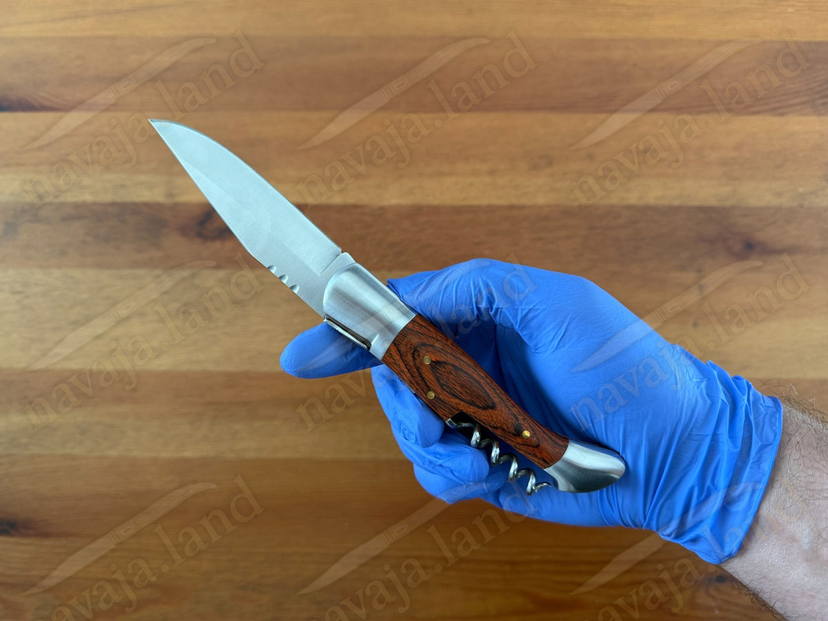 3.5” Blade Navaja Laguiole Inox Folding Pocket Knife w/ Corkscrew from Spain