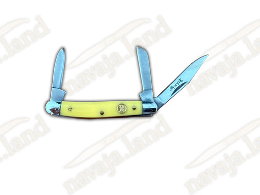 Elk Ridge ER-323SY Gentleman’s Stockman Folding Knife – Yellow Delrin Handle