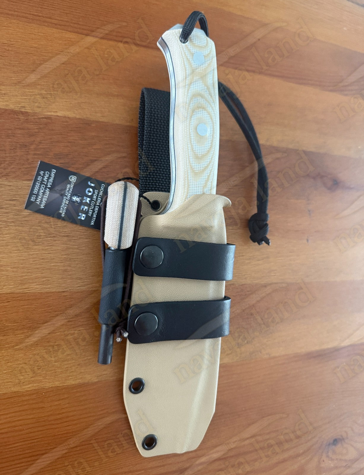 Joker Nomad Survival / Camp Knife 5.12" Böhler N695 Steel Beige Micarta Handle