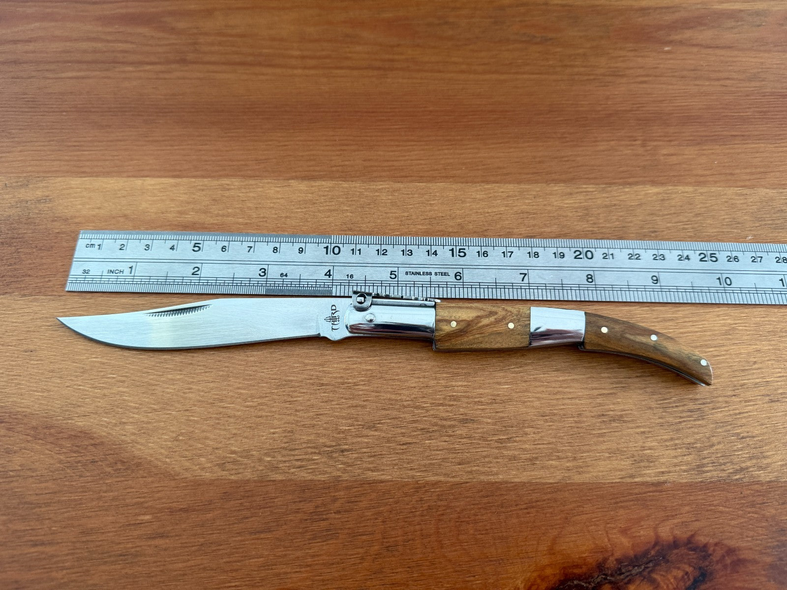 4.3" Arabian Style Navaja Ratchet Pocket Knife Olive Wood Scales & Steel Handle