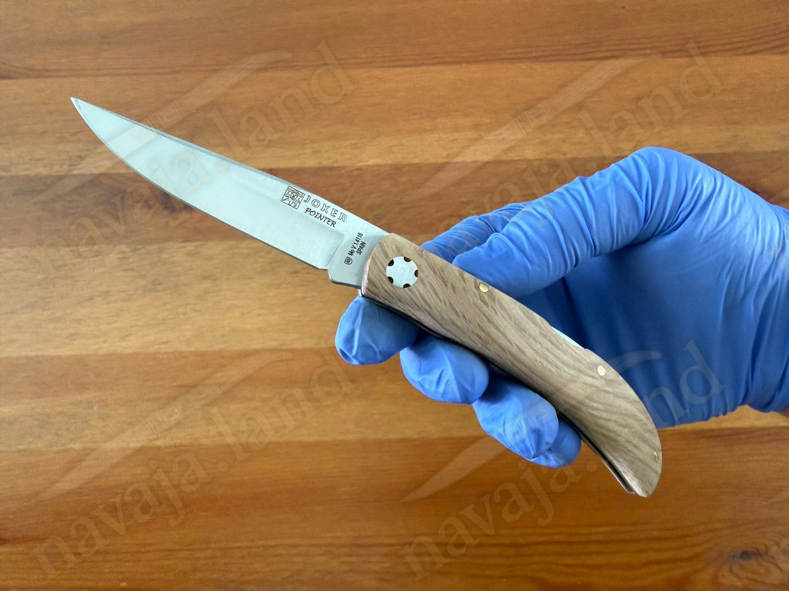 3.15” Joker Pointer Camping Folding Knife (Holm Oak Wood Handle) Made in Spain