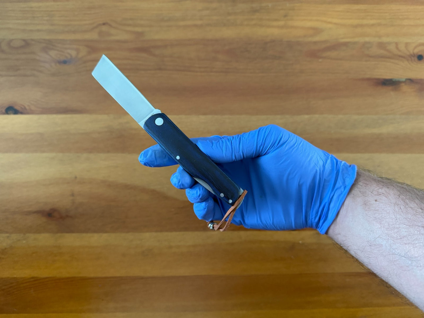 2.95" Cut Tip Navaja Pocket Knife Sailor / Marinera Blue Wood Handle Lockback