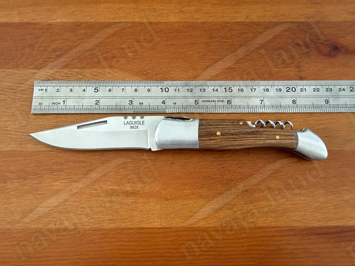 3.54” Blade Navaja Laguiole Inox Folding Pocket Knife w/ Corkscrew from Spain