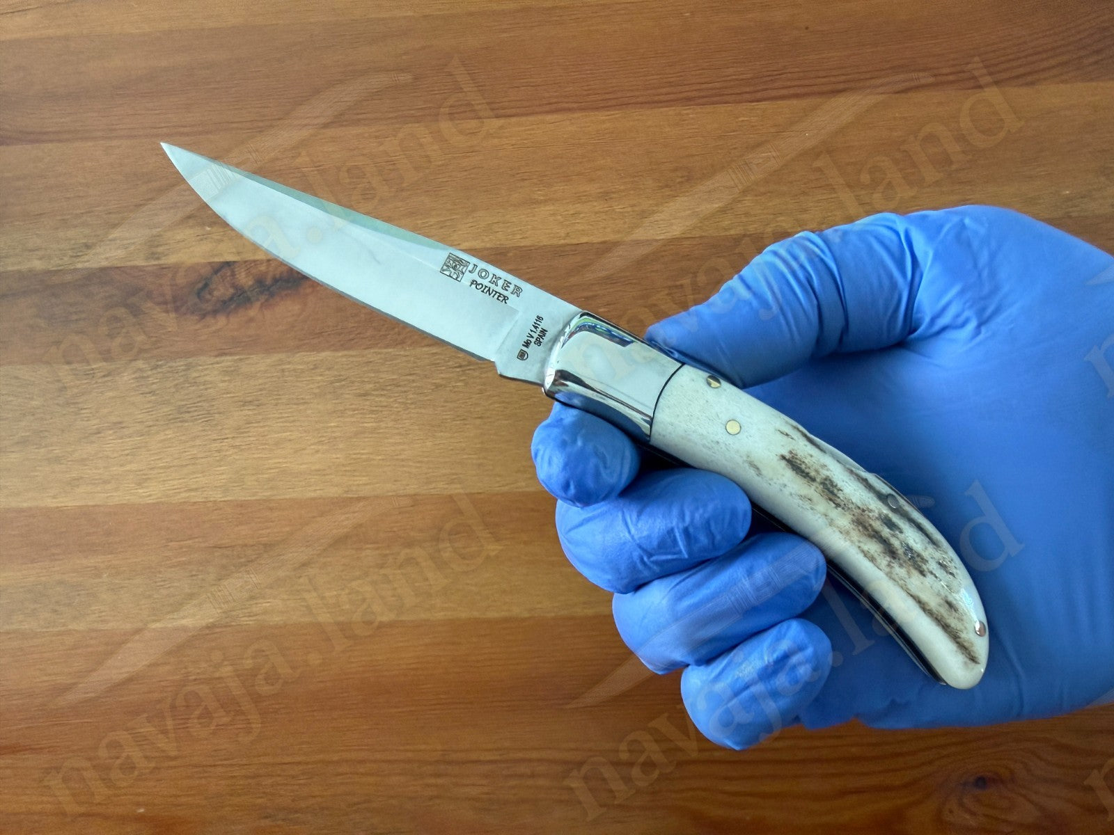 3” Joker Pointer Camping Folding Knife (Deer Antler Handle) Handmade in Spain