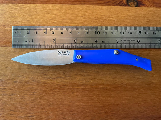 Pallares Solsona Pocket Knife Cabon Steel 2.76" / 7 cm Blue from Spain New