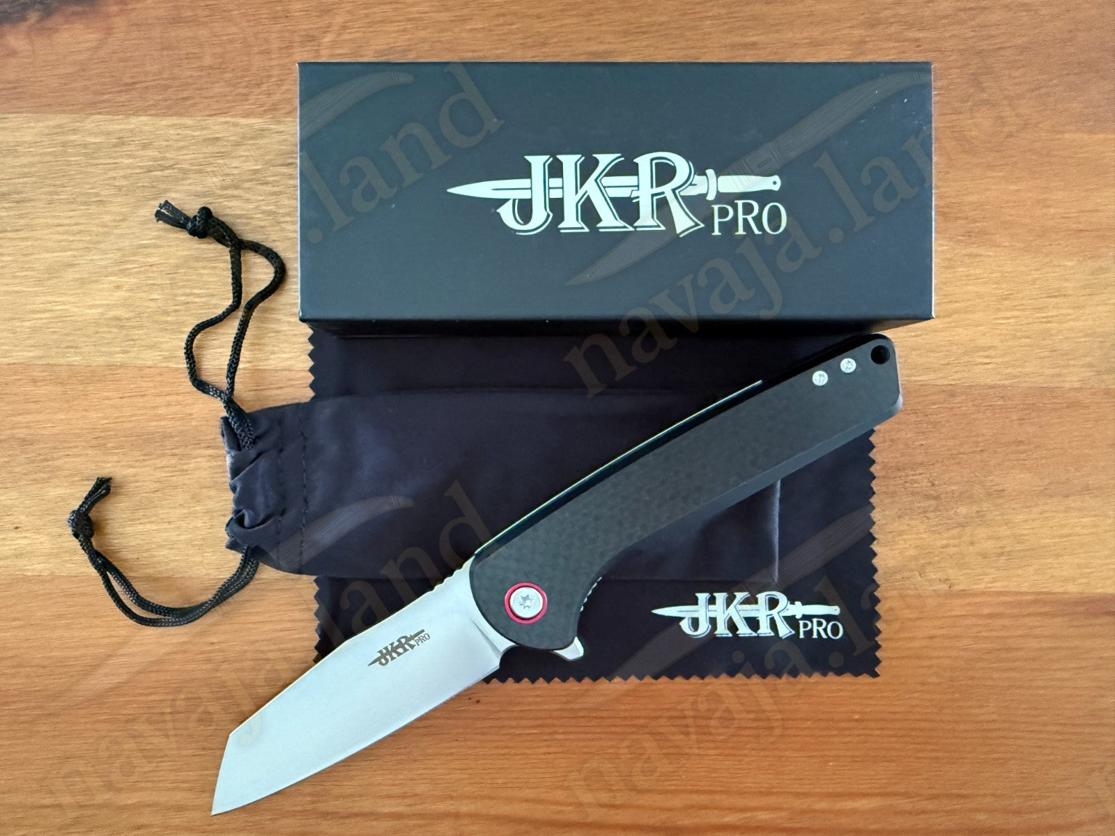 Folding Knife Carbon Fiber & G10 Handle - D2 Steel - 3.5" Blade Presentation Box