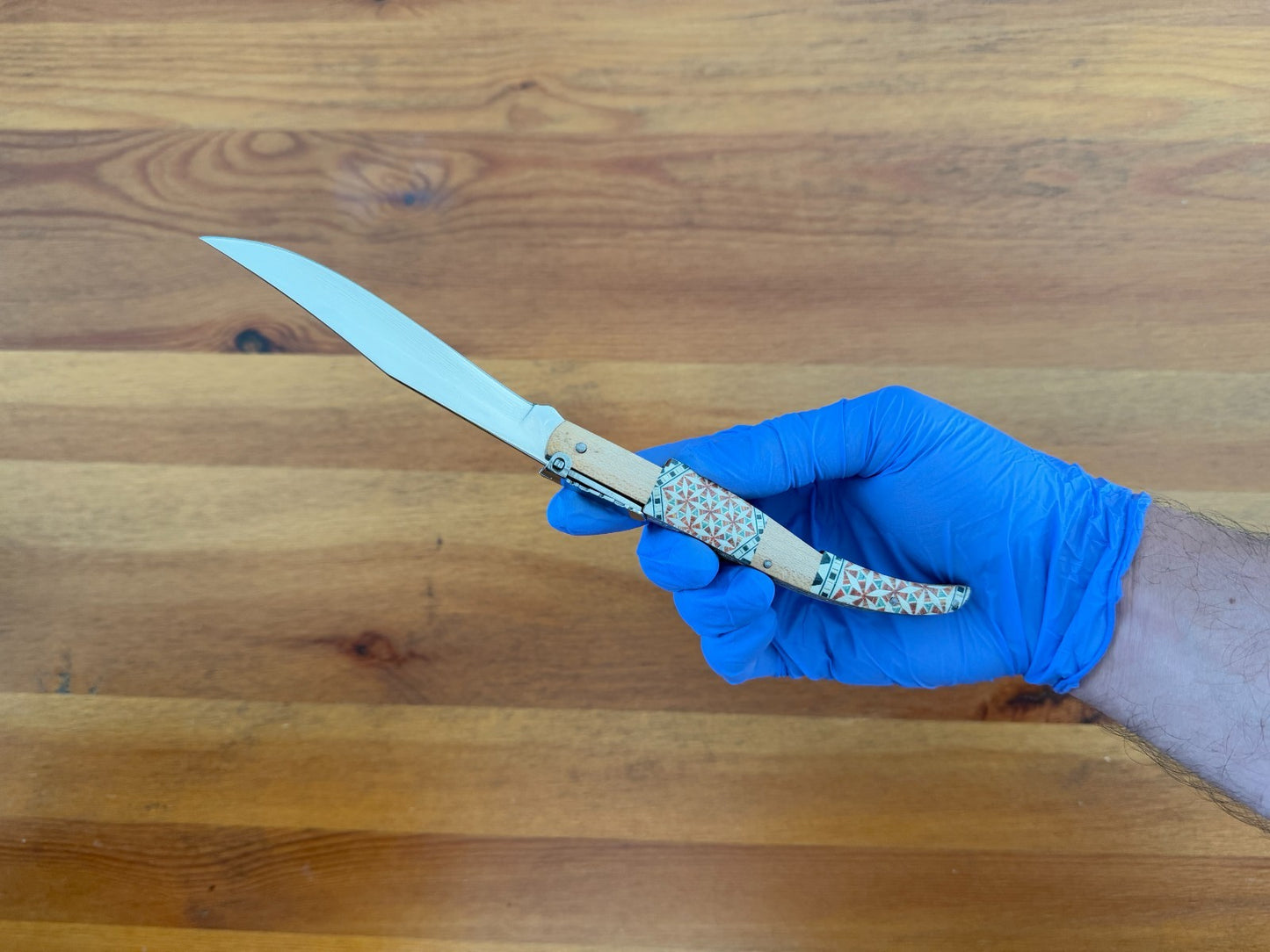 4.3" Arabian Style Spanish Navaja with Ratchet Pocket Knife Maple Wood Handle